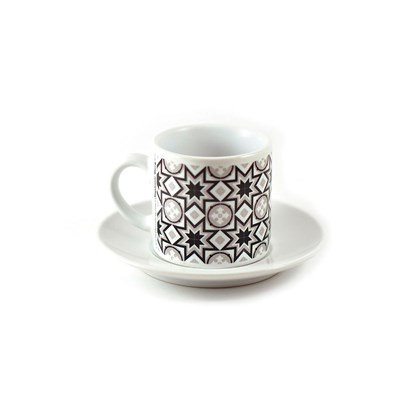 Malta Tile Espresso Cup & Saucer Pattern no.8