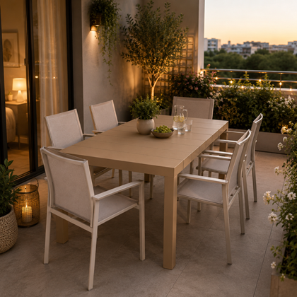 Modular Extendable Table 140/220x100x75 cm - Taupe