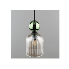 Sophia Hanging Lamp – Green & Cognac