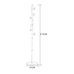 Coat Rack 37X37x173cm Metal Tube B