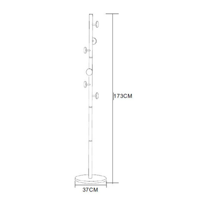 Coat Rack 37X37x173cm Metal Tube B