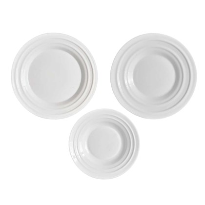 Set Dinnerware Opal Waves – White (18 Pieces)