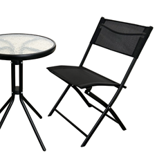 Bistro Set of 3 Steel Black