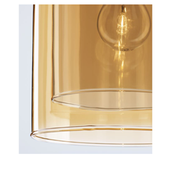Pendant Light Double Layered Dark Champagne Glass and Black
