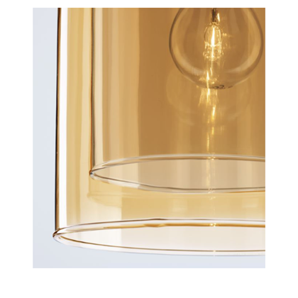 Pendant Light Double Layered Dark Champagne Glass and Black