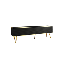 TV Unit MDF with Gold Legs – Black