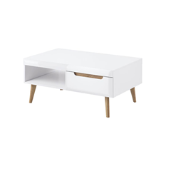 Coffee Table with Drawer – White