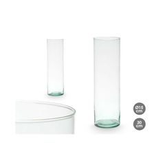 Recycled Glass Cylinder Vase D15 cm
