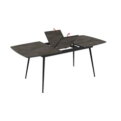 Dining Table Extendable 145-185x90x75cm - Iron Matt