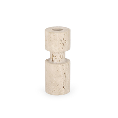 Marble Candle Holder h12 - Beige
