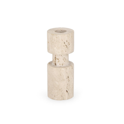 Marble Candle Holder h12 - Beige