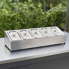Topping station with  5 compartments stainless steel