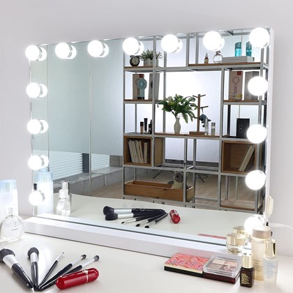 15 Bulbs LED Makeup Mirror Colour Changeable Flat Base - 80x60cm