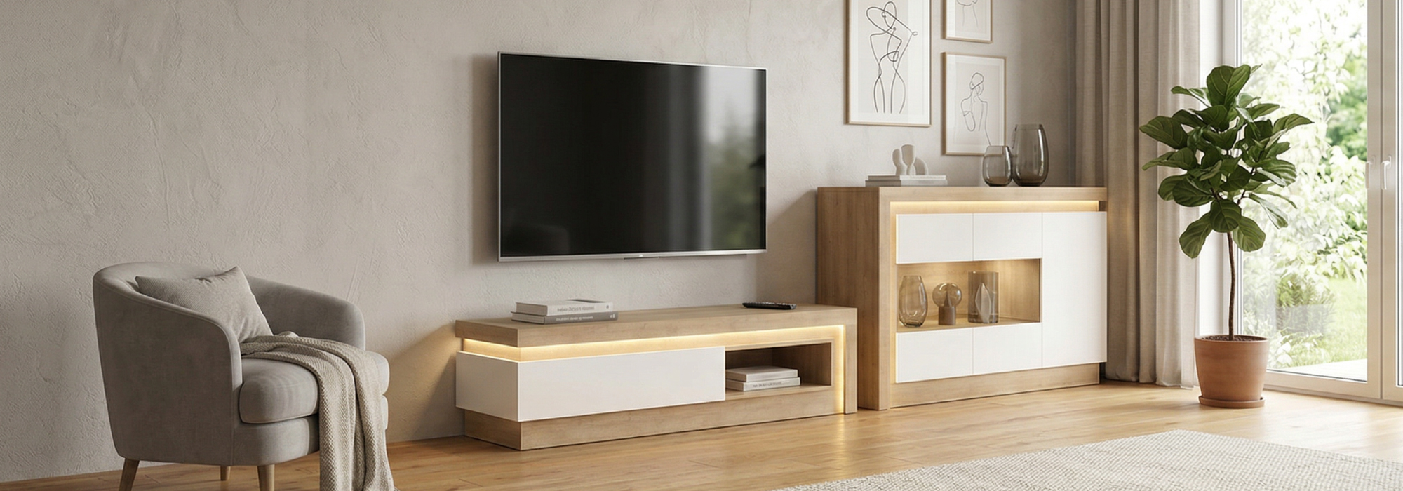 Oak and White Gloss Collection