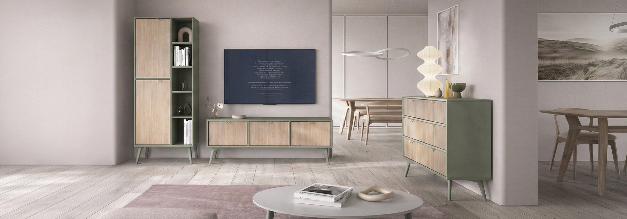 Beige & Eukalyptus Chevron Collection