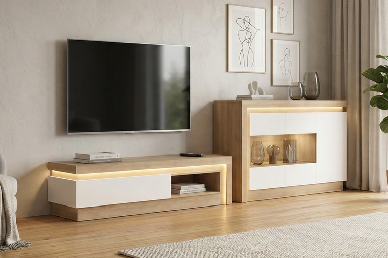 Oak and White Gloss Collection