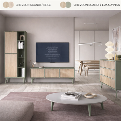 Beige & Eukalyptus Chevron Collection